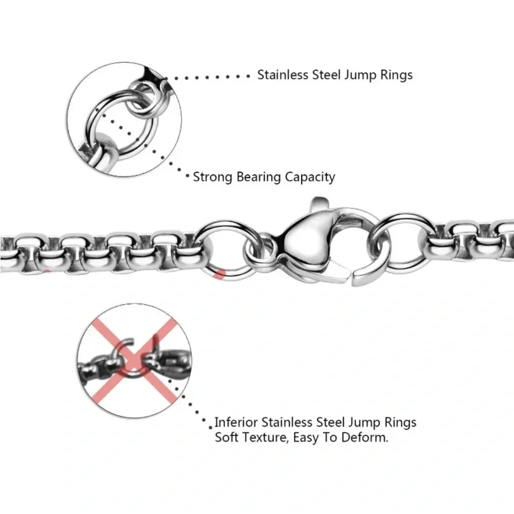 7mm Square Rolo Stainless Steel Bracelet for Men & Women - Picture 6 of 8
